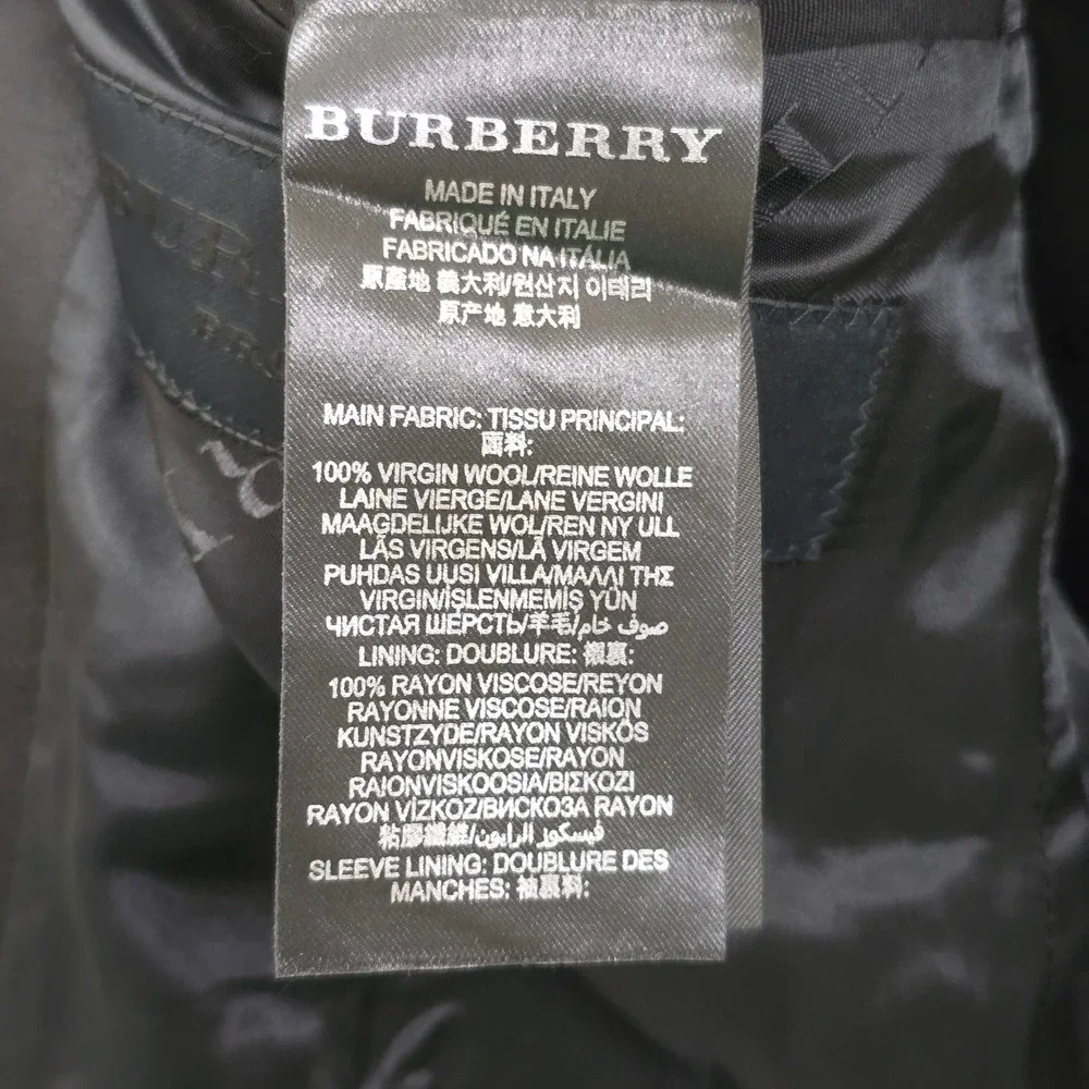 Burberry Prorsum Mens Black Virgin Wool Satin Peak Lapel Tuxedo Blazer Jacket 54